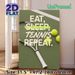 Tennis Themed "Eat Sleep Tennis Repeat" Painting Poster, Sleek Sporty Typographic & Racket-Ball Graphic Poster, Stylish Tennis-inspired Decor Suitable_maomaolike.com