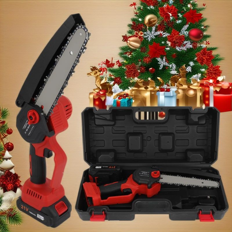1pc 8 Inch Handheld Brushless Chainsaw, 8 Inch, Rechargeable Battery With Battery Digital Display, Suitable For Efficient Tree Pruning Branch Cutting And Trimming, Wood Cutting_maomaolike.com
