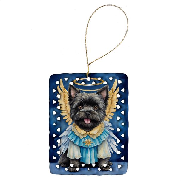 Cairn Terrier My Angel Porcelain Ornament Christmas Tree Hanging Decorations For Home Christmas Holiday, Rectangle, Gift, Multicolor_maomaolike.com
