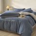 100% Cotton Embroidered 40s Four-Piece Ultra Soft Simple Solid Color Bed Sheet Duvet Cover Student Dormitory Set Wholesale_maomaolike.com