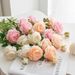 Ins Style Western Peony Artificial Fake Silk Flowers Rose Bouquet Home Living Room Dining Table Decoration Photo Props_maomaolike.com