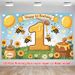 1st Birthday Party Banner - 2D Flat Polyester Backdrop, Wall Hanging Photo Props, Baby Birthday Party Decor_maomaolike.com