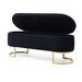 Storage Bench Bedroom Bench, Velvet Oval Upholstered End Of Bed Bench With Golden Metal Legs,50"Modern Storage Ottoman Bench For Bedroom, Living Room,Entryway,Window, Black_maomaolike.com
