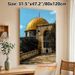 Dome Of The Rock Themed Painting Poster, Vintage-style Golden Dome With Intricate Mosaic Details Poster, Cultural Religious Art Decor For Living Room_maomaolike.com