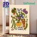 Inspirational Garden-themed Painting Poster, Whimsical Hand-drawn Veggies & Fruits Poster, Warm Motivational Quote Decor Ideal For Kitchen, Dining_maomaolike.com