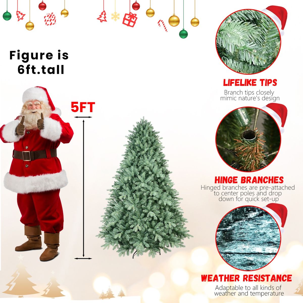 5ft Blue PE/PVC Mixed Tree
(memory Wire+iron Wire)_maomaolike.com