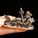 Vintage Brass Mermaid Figurine Statue With Sea Wave Element, Decorative Tea Pet Copperware For Household Tea Table Decoration
_maomaolike.com