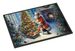 Fox Terrier And Santa Claus Doormat Front Door Mat Indoor Outdoor Rugs For Entryway, Non Slip Washable Low Pile, 24H X 36W_maomaolike.com
