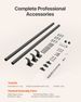 6ft Wall Mounted Stair Handrail Black Aluminum Indoor Outdoor Railing_maomaolike.com
