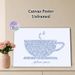 Gilmore Girls Themed Typography Painting Poster, Elegant Blue Calligraphy Coffee Cup-shaped Poster, Nostalgic Pop Culture-inspired Decor For Living_maomaolike.com