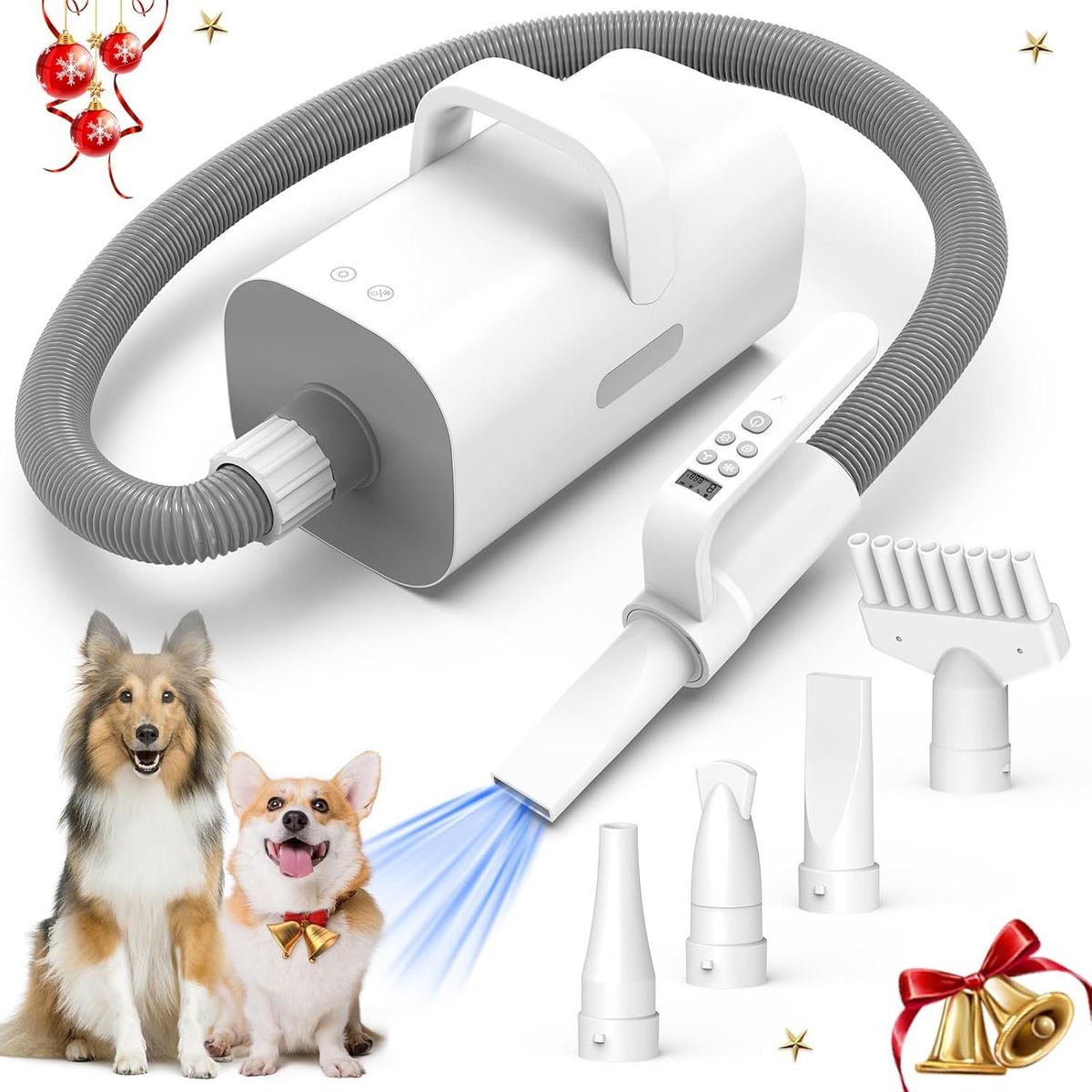 Dog Dryer,4 In 1 Dog Hair Dryer With Smart Handle, 90m/s High Velocity Negative Ion Dog Blow Dryer, Adjustable Airflow Speed And Temperature Pet Dryer For Dog Cat_maomaolike.com