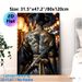 Japanese Samurai With Full Back Tattoo Painting Poster, Vivid Ukiyo-e Style Lantern-lit Alley Poster, Authentic Cultural Design, Ideal For Home_maomaolike.com