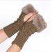 Men's Gloves New knitted gloves fur half finger computer gloves fur warm spot autumn and winter medium and long rabbit fur_maomaolike.com