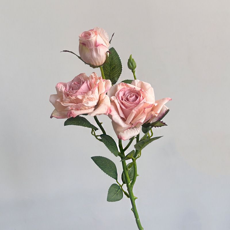 Roasted Artificial Single Stem Home Living Room Decoration Fake Flower Vintage Burnt Edge Rose_maomaolike.com
