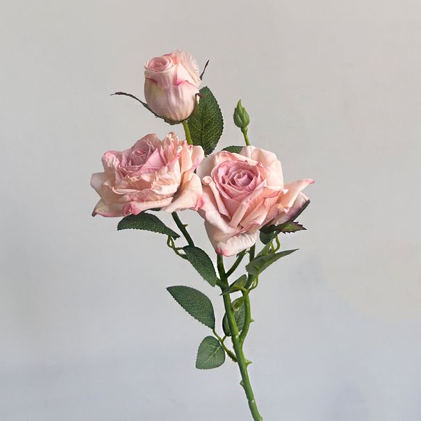 Roasted Artificial Single Stem Home Living Room Decoration Fake Flower Vintage Burnt Edge Rose_maomaolike.com