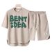 Men's Clothing 2024 Waffle Casual Summer Suit Men's Loose Teen Short sleeved T shirt Shorts Handsome Two piece Suit_maomaolike.com