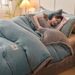 Milk Velvet Solid Color Four-Piece Set Thickened Winter Coral Fleece Double-Sided Duvet Cover Fleece-Lined Warm Flannel Bed Sheet_maomaolike.com