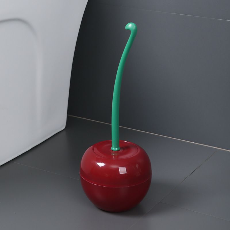 New Creative For Home Use, Plastic Long-handled Cleaning Brush, Cherry-shaped Super Useful Toilet Brush_maomaolike.com