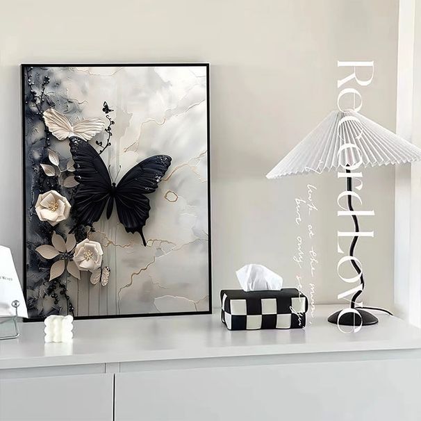 Nordic INS High-End Floral Fragrance Style Living Room TV Cabinet Clothing Store Live Streaming Room Decorative Painting_maomaolike.com