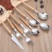 Solid Wood High-end Wooden Handle Western Steak Knife Fork Spoon Stainless Steel Cutlery Three-piece Set For Home Use_maomaolike.com