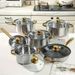 12 Piece Stainless Steel Cookware Set, Multiple Color Non Stick Cookware Set, Frying Pan, Flat Bottomed Pan, Stew Pot, Equipped With Lid, Multifunctional, Stylish And Durable_maomaolike.com