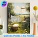 Rustic Laundry Yard Painting Poster, Warm-toned Idyllic Pastoral Poster, Sunlit Yard With Hanging Clothes, Wildflowers And Swing, Adds Cozy Rural Feel_maomaolike.com