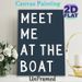 Boat Meet-up Slogan Painting Poster, Minimalist Handwritten White Lettering Dark-toned Poster, Stylish Understated Decor Ideal For Coastal Home, Lake_maomaolike.com