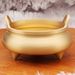 Brass Burner For Home Use, Indoor Holder, Three-Legged Round Censer, Buddhist Altar Offering, Incense Ceremony Metal Craft_maomaolike.com