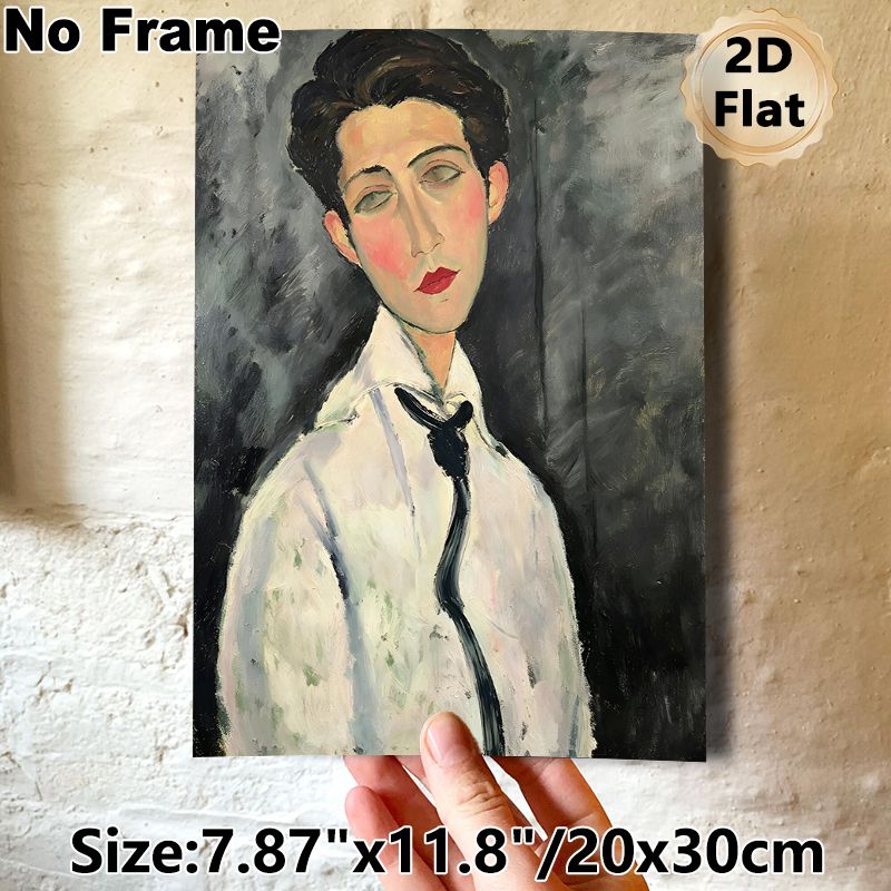 Gentleman Portrait Painting Poster, Vintage Expressionist Style Poster, Soft-toned Portrait Of A Man In Shirt And Tie, Classic Artistic Decor For_maomaolike.com