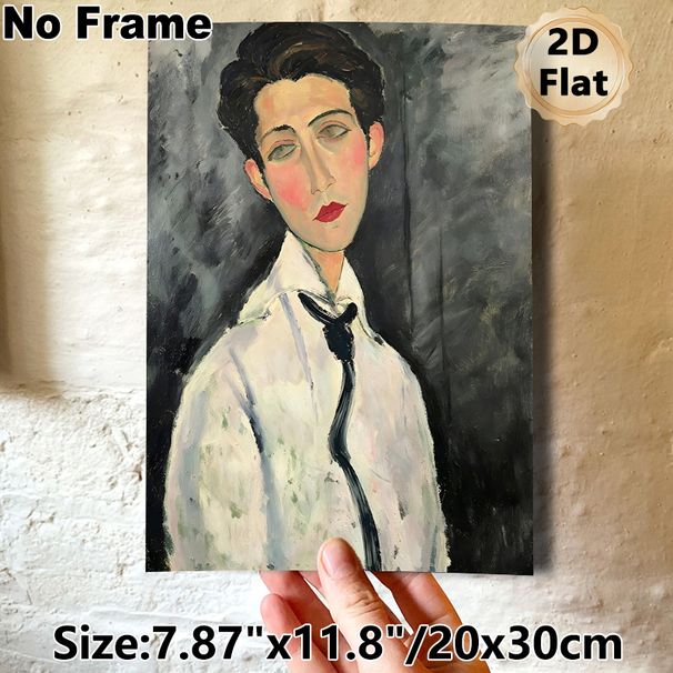 Gentleman Portrait Painting Poster, Vintage Expressionist Style Poster, Soft-toned Portrait Of A Man In Shirt And Tie, Classic Artistic Decor For_maomaolike.com