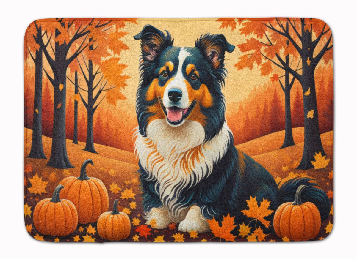 Collie Fall Memory Foam Kitchen Mat Machine Washable Anti-Fatigue Mat Cushion Comfort Bath Mat Or Kitchen Rug_maomaolike.com