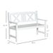2-Seater Wooden Garden Bench, 4FT Outdoor Patio Loveseat With Unique X-Shape Back For Yard, Lawn, Porch, White_maomaolike.com