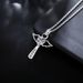 Fine 925 Sterling Silver Angel Noble Crystal Cross Pendants Necklace For Women Luxury Party Wedding Jewelry Christmas_maomaolike.com