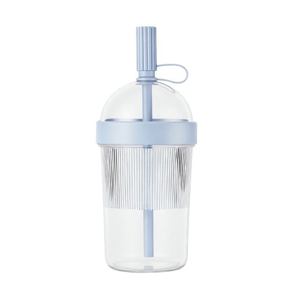 Transparent Portable Coffee 500ml Leak-proof Reusable Plastic Travel Drinking Cup With Straw Office Outdoor Sports_maomaolike.com
