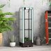 Garden Bed With Trellis, Outdoor Plant Box With PE Cover, Drainage Holes And Zipper Door, 15.7" X 15.7" X 48.8", Brown_maomaolike.com