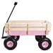 Outdoor Wagon All Terrain Pulling W/Wood Railing Air Tires Garden Cart_maomaolike.com