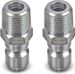 ESSENTIAL WASHER Plated Steel 3/8" Male Quick Connect Fittings Pressure Washer - Pressure Washer Plugs, 4200 PSI, 2 Pack_maomaolike.com