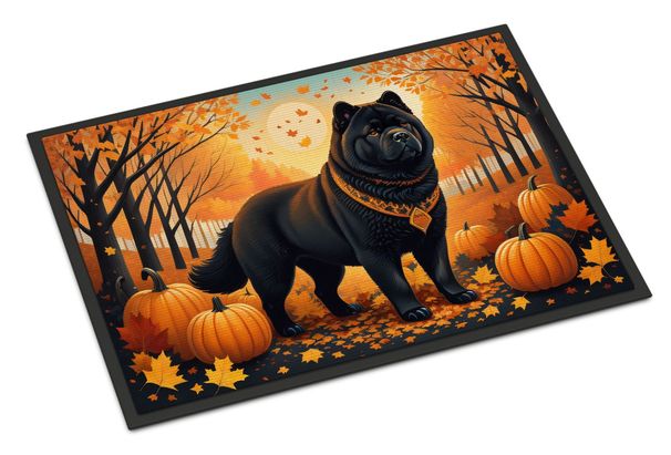 Black Chow Chow Fall Doormat Front Door Mat Indoor Outdoor Rugs For Entryway, Non Slip Washable Low Pile, 24H X 36W_maomaolike.com