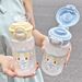 500ML Cute Cat Bottle With Lid Simple Straw Portable Plastic Cup For Kids Outdoor School Travel Drinking Water Bottles_maomaolike.com