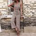 Printed fashion pants with straight tube leopard print jumpsuit_maomaolike.com