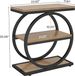 3-Tier End Table, Industrial Sofa Side Table With Round Metal Frame_maomaolike.com