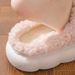 Winter Warm Fur For Women Cute Bow House Non Slip Soft Shoes Comfort Flat Heel Home Indoor Bedroom Plush Slippers_maomaolike.com
