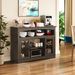 47'' Farmhouse TV Stand With Adjustable Shelves, Retro TV Console With Glass Doors & LED Lights, Media Entertainment Center Storage Cabinet For Living Room, Bedroom, Kitchen, Brown_maomaolike.com