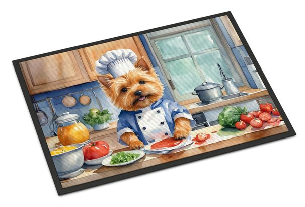 Norwich Terrier The Chef Doormat Front Door Mat Indoor Outdoor Rugs For Entryway, Non Slip Washable Low Pile, 24H X 36W_maomaolike.com