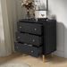 Black Modern 3 Drawer Dresser For Bedroom - Wood Storage Cabinet With Fluted Texture, Spacious Chest Of Drawers Organizer For Living Room,Closet,Hallway_maomaolike.com