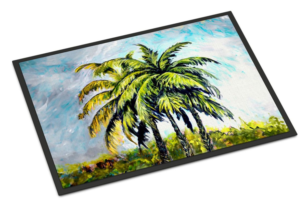 Tropical Breeze Palm Trees Doormat Front Door Mat Indoor Outdoor Rugs For Entryway, Non Slip Washable Low Pile, 24H X 36W_maomaolike.com