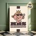 Narcissistic Themed Cartoon Painting Poster, Vintage Retro Cute Character With Crown & Mirror Poster, Playful Humorous Decor For Bedroom, Living Room_maomaolike.com