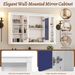 47 Inch Bathroom Mirror Cabinet With Storage, Adjustable Shelf And Open Shelves, Wall Mounted Medicine Cabinet For Bathroom, Bedroom, Vanity_maomaolike.com