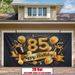 Black Golden 85th Birthday Party Banner - 2D Flat Polyester Backdrop, Wall Hanging Photo Props, Party Decor_maomaolike.com