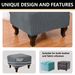 Cross-border Solid Color Elastic Fleece Footstool Square Footrest Dustproof Thickened Sofa Cover, Stool Cover_maomaolike.com